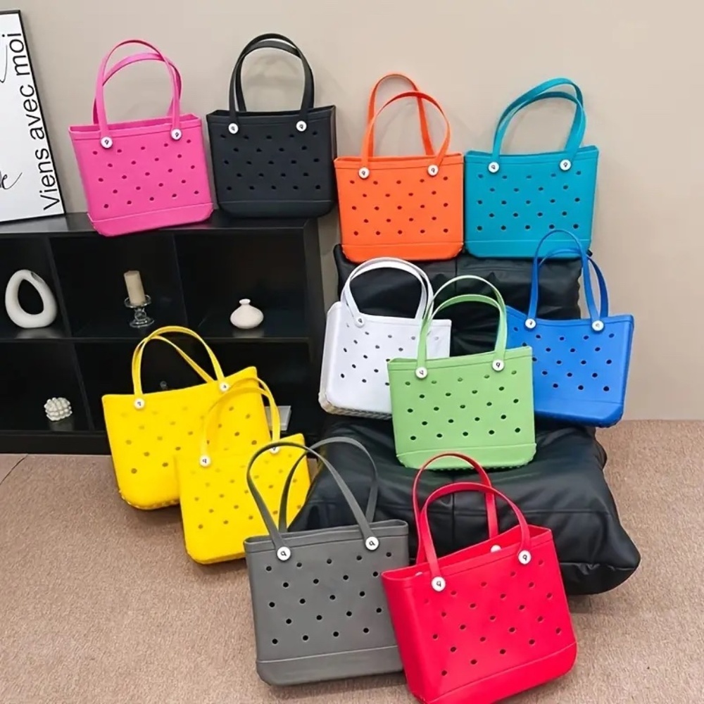 Trendy EVA Rubber Waterproof Beach Tote Bag Bogg Inspired